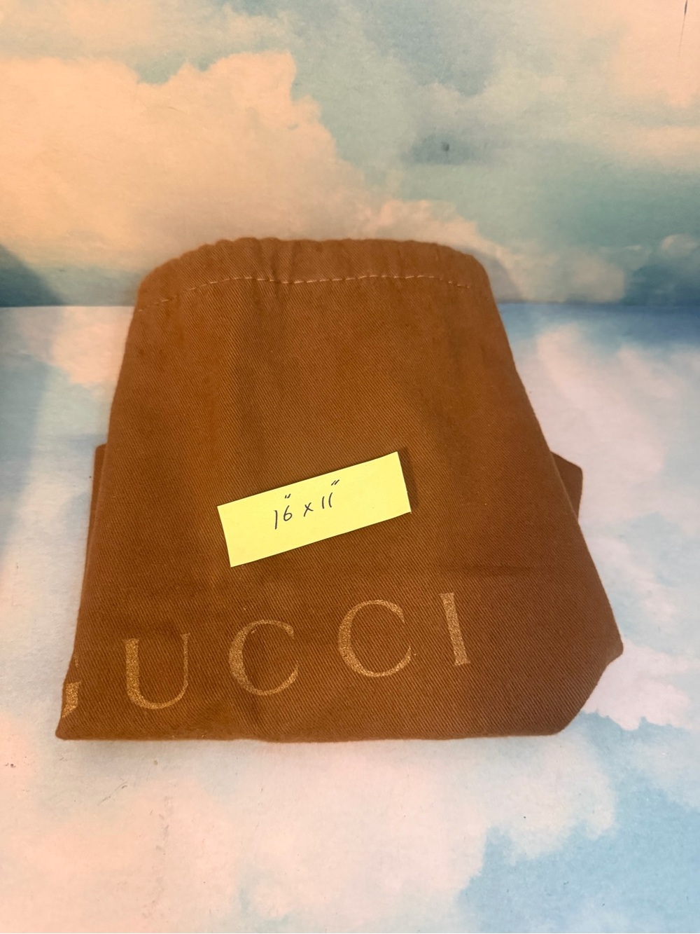 Gucci Brown Logo Drawstring dust bag